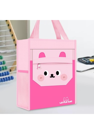 Suntek El Çantası Sevimli Üst Saplı Cepli Çocuk Tote İş Pembe