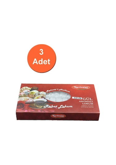 Kardeşler Gül Aromalı Uzun Hediyelik Lokum 3 x 700 G