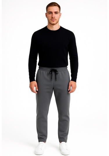 Axxel Erkek Gri Melanj 3 İplik Şardonlu Eşofman Altı-p2019 Gri Melanj