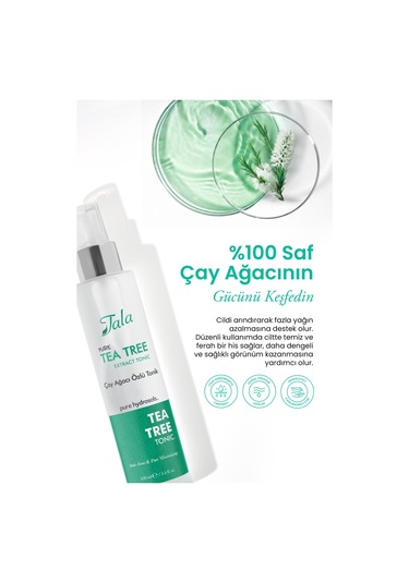 Tala Çay Ağacı Suyu Akne Karşıtı Ve Gözenek Sıkılaştırıcı Arındırıcı Tonik %100 Saf Ve Doğal 100 ML