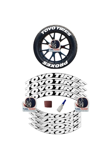 Toyo Tires & Proxes Motorsiklet & Araç 3D Oto Lastik Yazısı / Araç Oto Lastik Sticker & Arma | 8 Adet