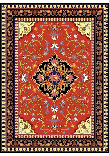 Nova Puzzle 1000 Parça Kırmızı Antik Halı Desenli Puzzle