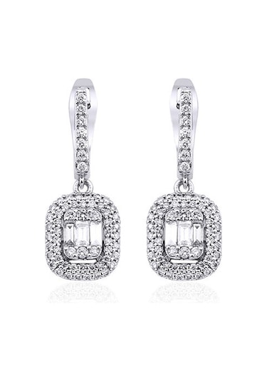 0.75 Karat Baget Pırlanta Küpe 89060149