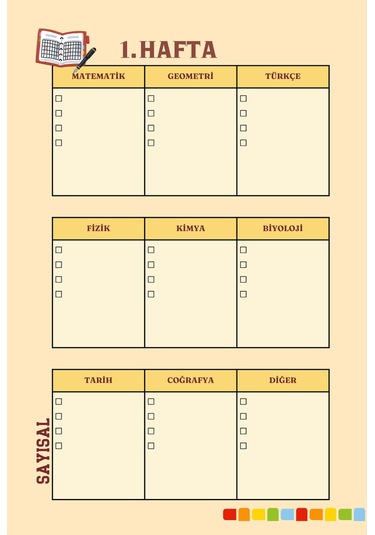 Hedef Üniversite Sayısal Öğrencileri İçin Planlama Defteri-benim Hikayem Kahverengi