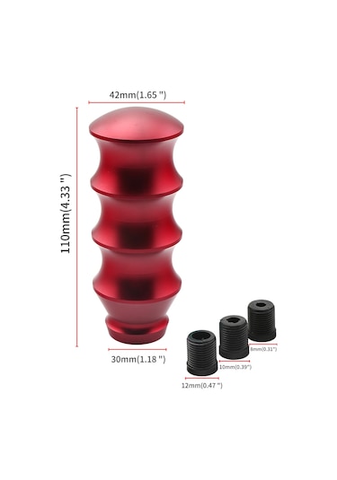 Wezone Alüminyum Vites Topu, 8/10/12mm Adaptörlü, Manuel Ve Otomatik Vitesler İçin, Kırmızı, Evetli Kuru Tutuş, Evetli Yüksek Kalite