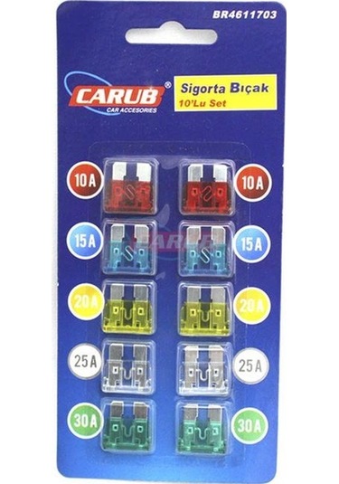 Bıçak Sigorta Karışık 10 A 15 A 20 A 25 A 30 A 10 Ad