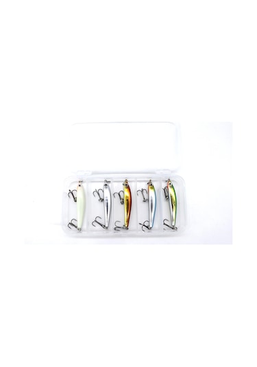 Profisher 5 Li Set Sert Yapay Balık Yem 3.5g 5 CM Bölmeli Kutu İç