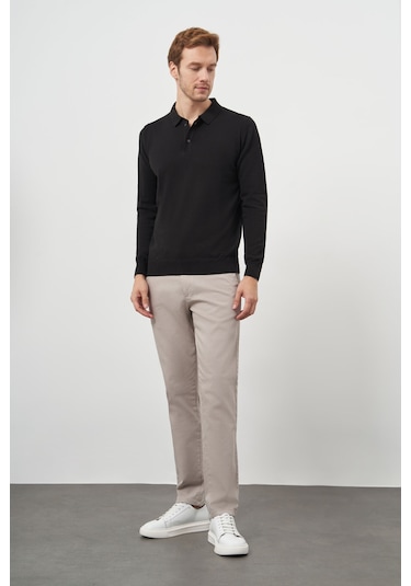 Morven Erkek Siyah Basic Polo Yaka Dynamic Fit Rahat Kesim Triko 26kc017003001 Siyah Siyah