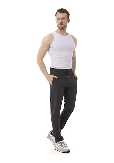 Monox Erkek Slim Fit Likralı Jogger Pantolon Füme