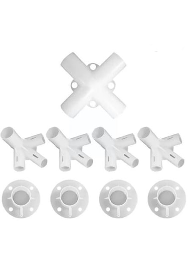 Tente Çadır Ayakları Köşe Merkezi Bağlatı Ve Ayakları , Yedek Parça Konnektör 25/19 Mm Beyaz