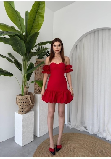 Peyda Straplez Elbise Altın