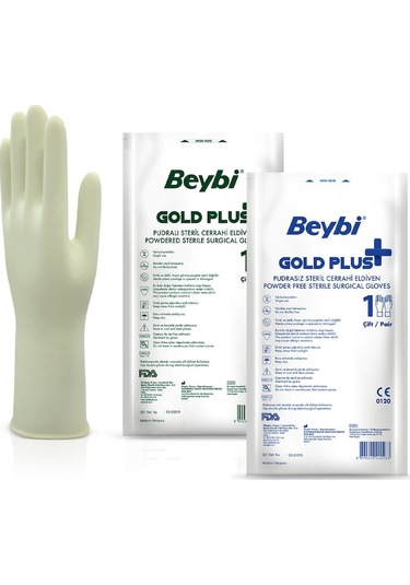 Beybı Pudrasız Goldplus Steril Cerrahi Eldiven 8.0 50 Adet