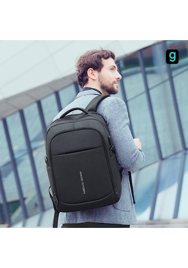 Mark Ryden Mr9191 Usb Şarj Portlu 15.6" Laptop Sırt Çantası 3 Bölmeli Model Siyah
