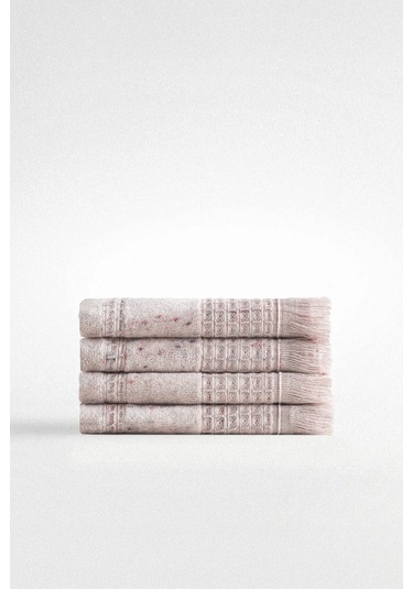 Ecocotton Maia Pudra %100 Organik Pamuk 4'lü El Havlu Seti Pudra