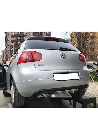 Vw Golf Mk5 Uyumlu Difüzör Difizör Siyah + Kare Egzoz Görünüm C Tip 2003-2009