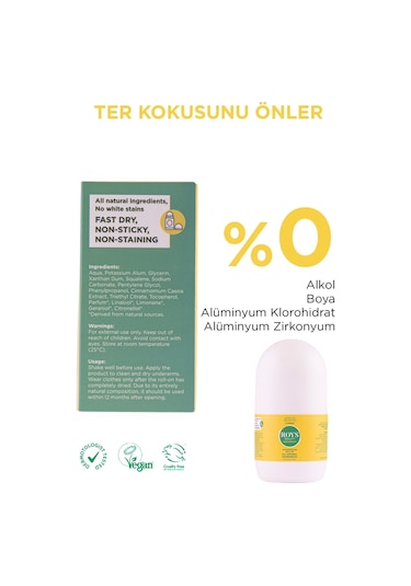 Roys Beauty Beyazlatıcı Etki Unisex Doğal Roll-On Deodorant 50 ML