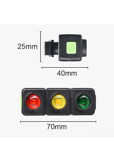 Hombey Mountain Bisiklet Arka Feneri Usb Şarjlı 7 Işıklı Modlu 3 Renk Ledli Siyah Su Geçirmez Bisiklet Güvenlik Lambası Dahili Li-poly Batarya Siyah