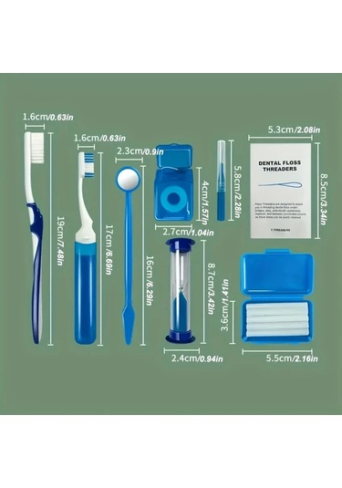 Willowhaven 8li Saklama Çantası Turuncu Yumuşak Diş Fırçası Ağız Bakım Seti Seyahat