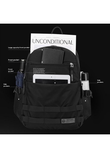 Wepower 2329 Su Geçirmez Naylon Rahat Sırt Çantası Nefes Alabilir Erkek Sırt Çantası 14 Inç Dizüstü Bilgisayar İçin Gri