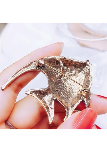 Kadınlar İçin Zarif Tropikal Balık Broş Büyük Sevimli Hayvan Broş Parti Ceket Takı Moda Aksesuarları