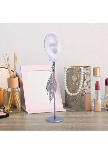 Homyl Küpe Ekran Standları Kulak Şekilli Damızlık Tutucu Beyaz