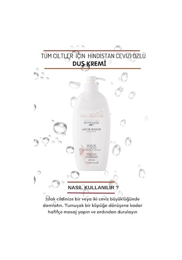 Byphasse Caresse Hindistan Cevizi Özlü Duş Kremi 1 L