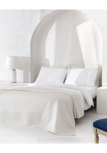 Madame Coco Rodez Çift Kişilik Yatak Örtüsü Seti - Beyaz - Yat Koleksiyon Beyaz