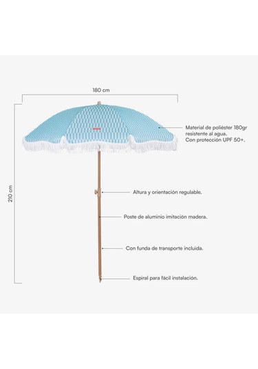 Flamingueo Caramel Plaj Ve Bahçe Şemsiyesi Mavi Mavi