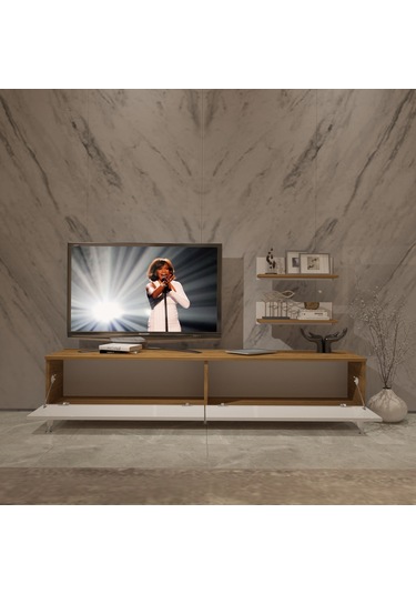 Decoraktiv Eko 4 Mdf Std Silver Tv Ünitesi Tv Sehpası Pera - Beyaz
