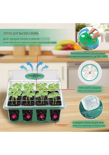 Singree Akıllı Bitki Büyüme Lambası - 12 Gözlü Fide Tepsisi Ve Ek Aydınlatmalı 5 Adet Saksı Seti