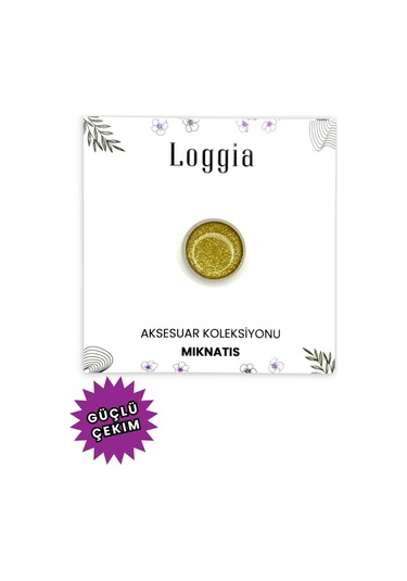 Eşarp Ve Şal Mıknatısı Simli Sarı - Başörtü Tutucu Kadın Tesettür Aksesuar Mıknatıs Sarı