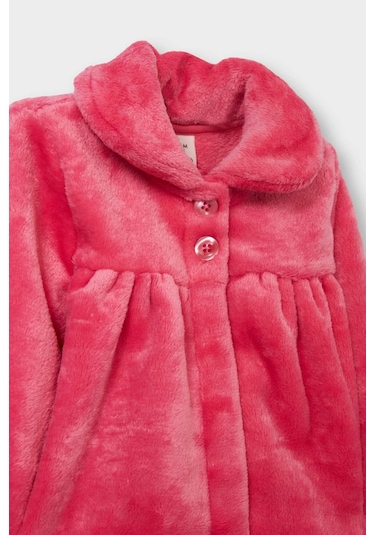 Defacto Kız Bebek Bebe Yaka Düğmeli Pelüş Hırka E8772a525aubr80 Pembe