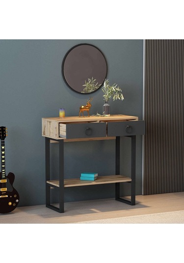 Aynalı Dresuar Vaks Demir Ayak Çırağan Antrasit