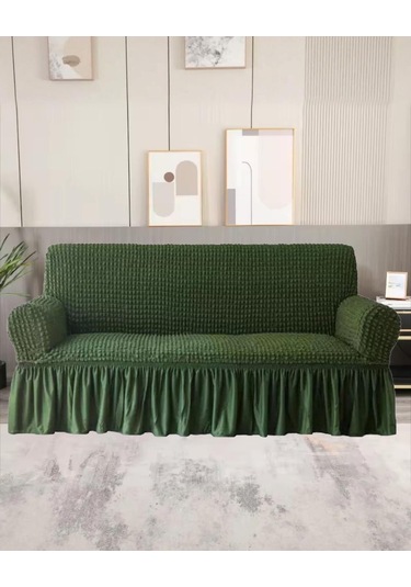 StarMall  Bürümcük Koltuk Örtüsü Kanepe Örtüsü 3lü Bir Adet Yeşil