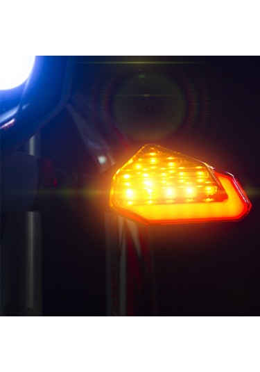 Mk-236 4 Adet 22led Motosiklet V Line İki Renkli Dönüş Işığı Sinyal Açısı Işığı Sarı Mavi