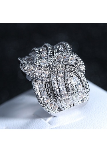 Sones Kadın Moda Lüks Zirkon Taşlı Yüzükler, Yüzük Boyutu: 6 Çok Renkli