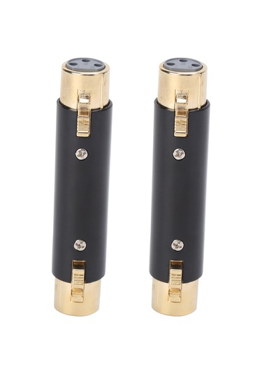 2 Adet Xlr Dişi - 3 Pinli Mikrofon Kablosu Adaptörü Altın Kaplama Çinko Alaşımlı Ses Dönüştürücü