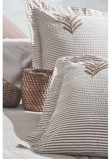 As Perde Maribell Çift Kişilik Pikeli Nevresim Takımı - Bej