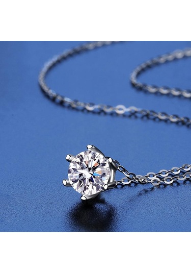 Yeşil Bagueringen 100% 925 Gümüş Kolye Kolye Yuvarlak 1.0ct D Renk Yeşil Mozanit Geçiş Elmas Testi Kadınlar Için Zarif Kolye