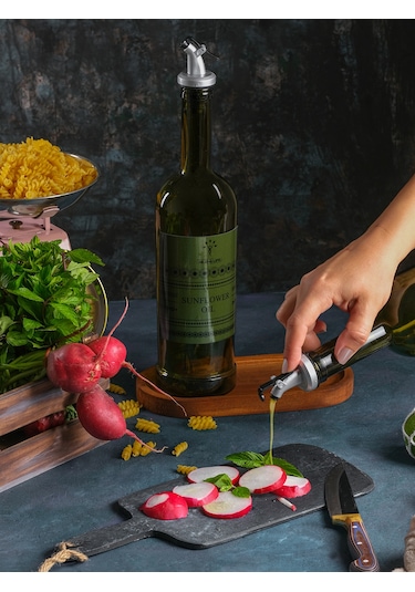 Amber 2'li 750 ml Zeytinyağı ve Sıvıyağ Yağdanlık Şişesi Ayçiçekyağı,Yağlık *Stantsız cb