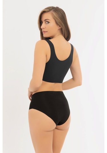 Kadın Yüksek Bel Basic Dikişsiz Lazer Kesim Külot 3'lü Paket Renkli Çok Renkli 2