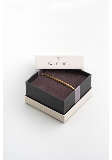 So Chic Küp Model Çelik Erkek Bileklik Sarı