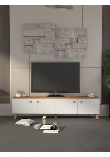 Bohem 180 Cm Beyaz Tv Ünitesi Beyaz