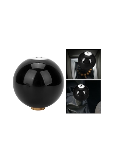 Lemestar Siyah Bilardo 8 Numara Desenli Universal Otomobil Vites Kolu, Akrilik Malzeme, Kolay Kurulum, Manuel Vites Uyumlu Diğer