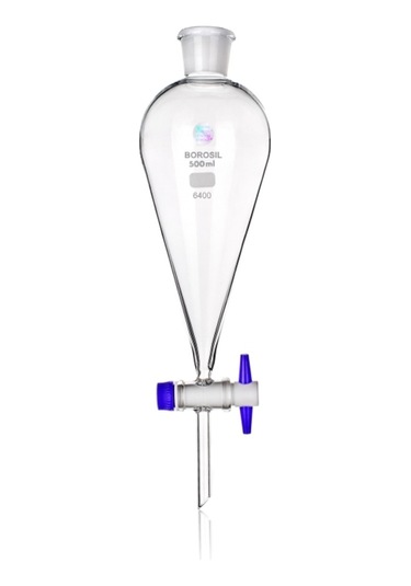 Ayırma Hunisi 250 Ml - Teflon Musluk - Cam Tıpalı - Borosilikat