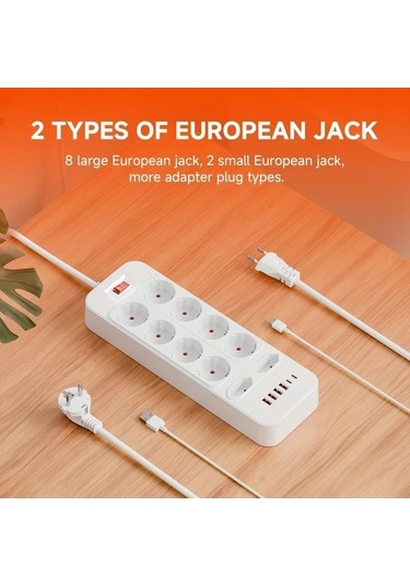 Besthome1 Dream011 Siyah 3680w Avr. Fişi 16sı 1 Arada 10a 6 Usb 2 Type C 18m Kablosu Ev Ofis Paneli Güç Dağıtma