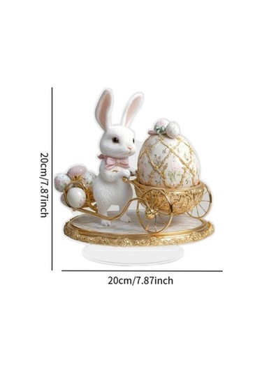 Lijinxu 2d Paskalya Tavşanı Dekoru Bahçe Tabelası Dolap 20cmx20cm