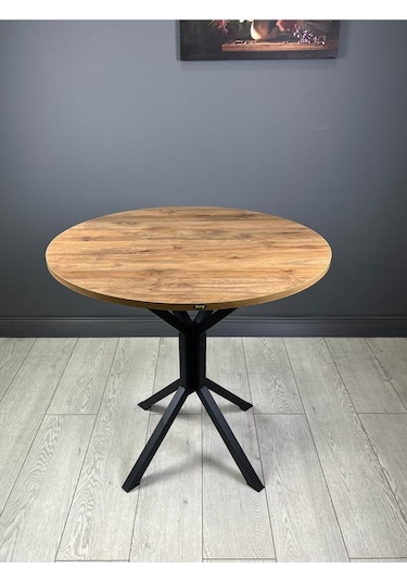 Saray Ceviz Yuvarlak Mutfak Masası Yemek Masası Balkon Masası Metal Siyah Ayak 80 Cm Saray Ceviz Yuvarlak Mutfak Masası Yemek Masası Balkon Masası Metal Siyah Ayak 80 Cm