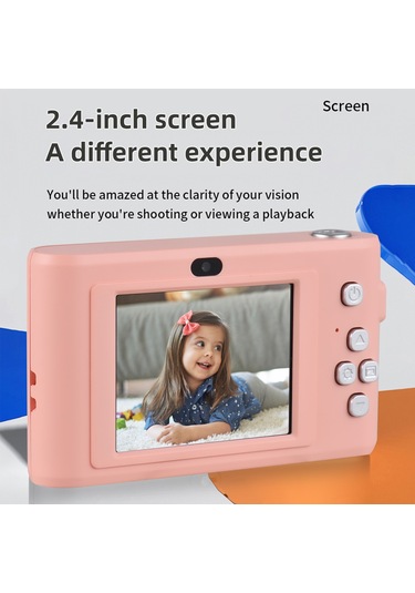 Springsun Pembe Dijital Kamera 1080p Video 50mp Çift Lens 8x Züm 2.4" Ekran 32gb Kart Dahil İç Batarya