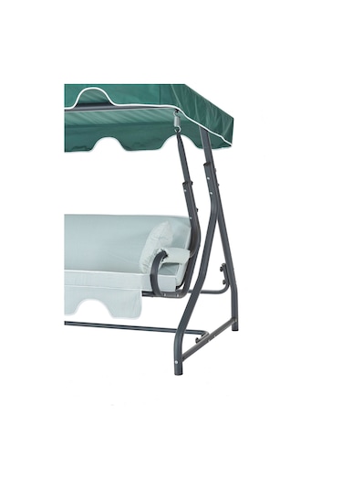Ruta 3 Kişilik Sabit Bahçe Balkon Teras Salıncağı - Yeşil Çizgili Yeşil